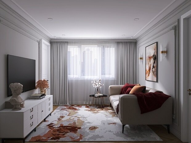 Фото из портфолио Гостиная-столовая неоклассика – фотографии дизайна интерьеров на INMYROOM