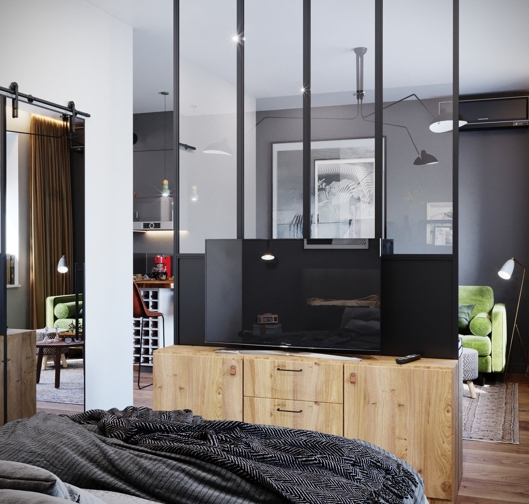 Фотография: Спальня в стиле Современный, Лофт, Скандинавский, Квартира, Студия, Проект дня, Красногорск, 40-60 метров, Монолитно-кирпичный, Студия 20:18, ЖК «Спасский мост» – фото на INMYROOM Фотография: Спальня в стиле Современный, Лофт, Скандинавский, Квартира, Студия, Проект дня, Красногорск, 40-60 метров, Монолитно-кирпичный, Студия 20:18, ЖК «Спасский мост» – фото на INMYROOM