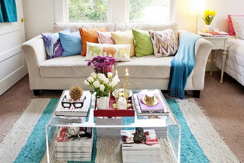 Фотография: Гостиная в стиле Скандинавский, Малогабаритная квартира, Квартира, Цвет в интерьере, Дома и квартиры – фото на INMYROOM