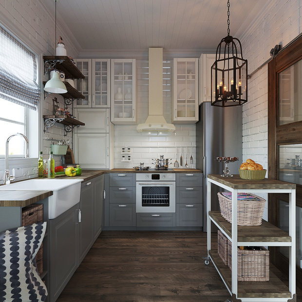 Фотография: Кухня и столовая в стиле Прованс и Кантри, Дом, Проект недели, Дом и дача, Екатеринбург, Юлия Калеми, 4 и больше, Более 90 метров – фото на INMYROOM