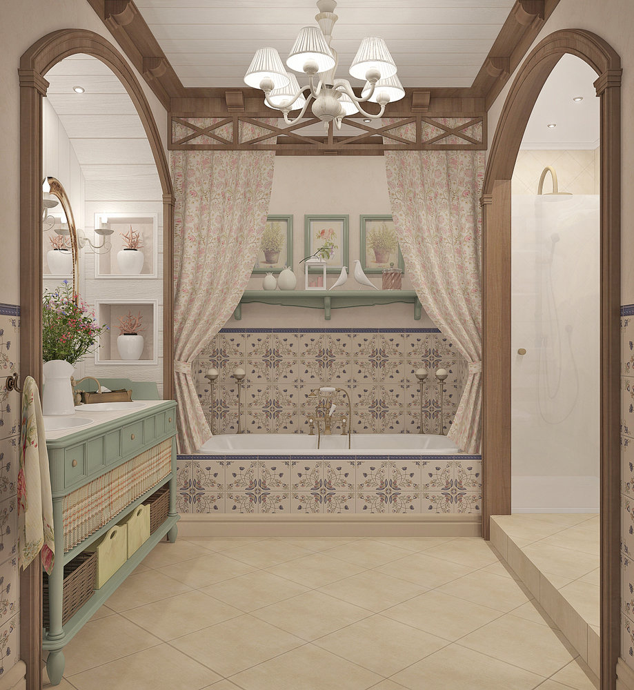 Фотография: Ванная в стиле Прованс и Кантри, Квартира, Дома и квартиры, Прованс, Проект недели – фото на INMYROOM Фотография: Ванная в стиле Прованс и Кантри, Квартира, Дома и квартиры, Прованс, Проект недели – фото на INMYROOM