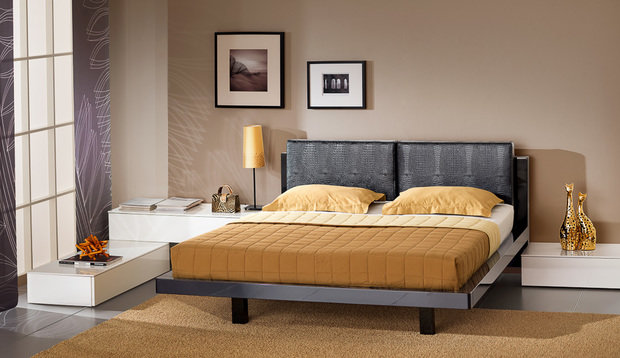 Фото из портфолио Чёрная глянцевая кровать Jacqueline j106b – фотографии дизайна интерьеров на INMYROOM