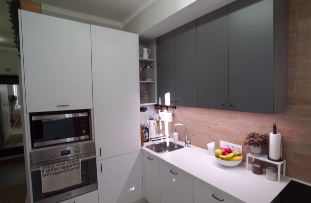 Фотография: Кухня и столовая в стиле Скандинавский, Гостиная, Детская, Квартира, Планировки, Советы, идеи для малогабаритки, 1 комната, до 40 метров – фото на INMYROOM