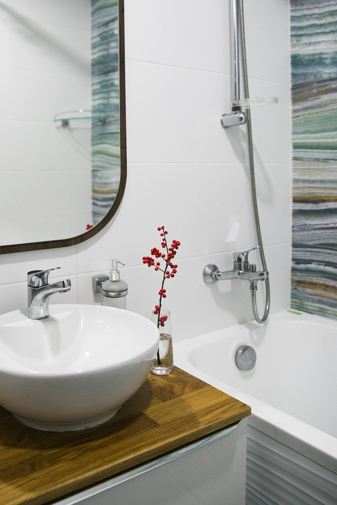 Фотография: Ванная в стиле Скандинавский, Современный, Квартира, Проект недели, Санкт-Петербург, Панельный дом, 2 комнаты, 40-60 метров, Анастасия Заркуа – фото на INMYROOM