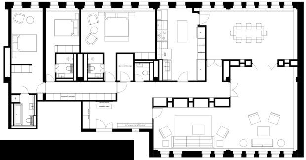 Фотография: Планировки в стиле , Квартира, Проект дня, Москва, 4 и больше, Более 90 метров, современный с элементами модерна, Игорь Голубев – фото на INMYROOM