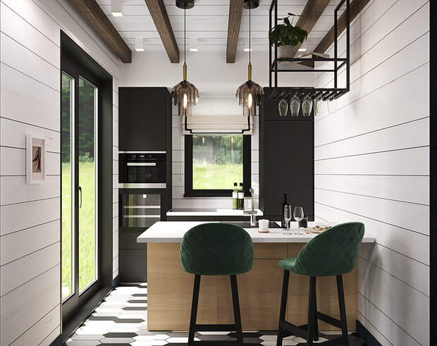 Фотография: Кухня и столовая в стиле Современный, Минимализм, Скандинавский, Дом, Проект дня, Дача, 4 и больше, Более 90 метров, Владимирская область, Items Bureau – фото на INMYROOM