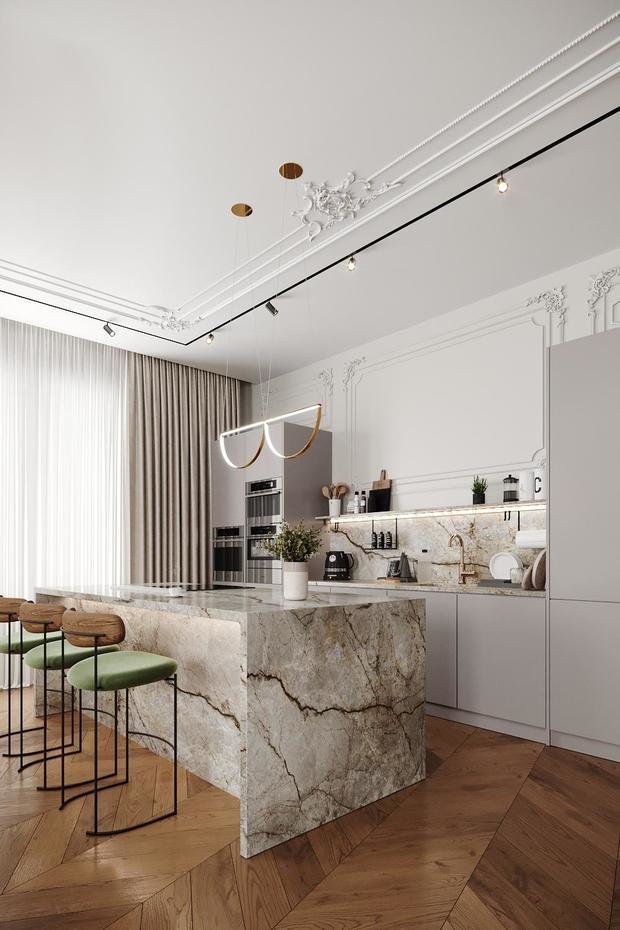 Фото из портфолио Cветлый интерьер в стиле современная классика в ЖК Neva Haus - 177 кв. метров – фотографии дизайна интерьеров на INMYROOM