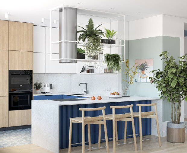 Фотография: Кухня и столовая в стиле Современный, Эко, Квартира, Проект дня, Москва, OM Design, 4 и больше, Более 90 метров – фото на INMYROOM