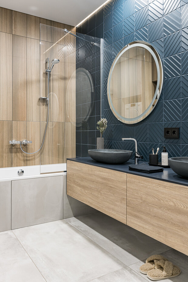 Фотография: Ванная в стиле Современный, Минимализм, Квартира, Проект недели, Челябинск, 3 комнаты, Более 90 метров, Юлия Помазнюк – фото на INMYROOM