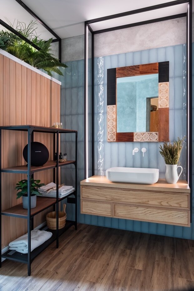 Фотография: Ванная в стиле Современный, Эклектика, Эко, Проект недели, Дом и дача, Кирпичный дом, Более 90 метров – фото на INMYROOM