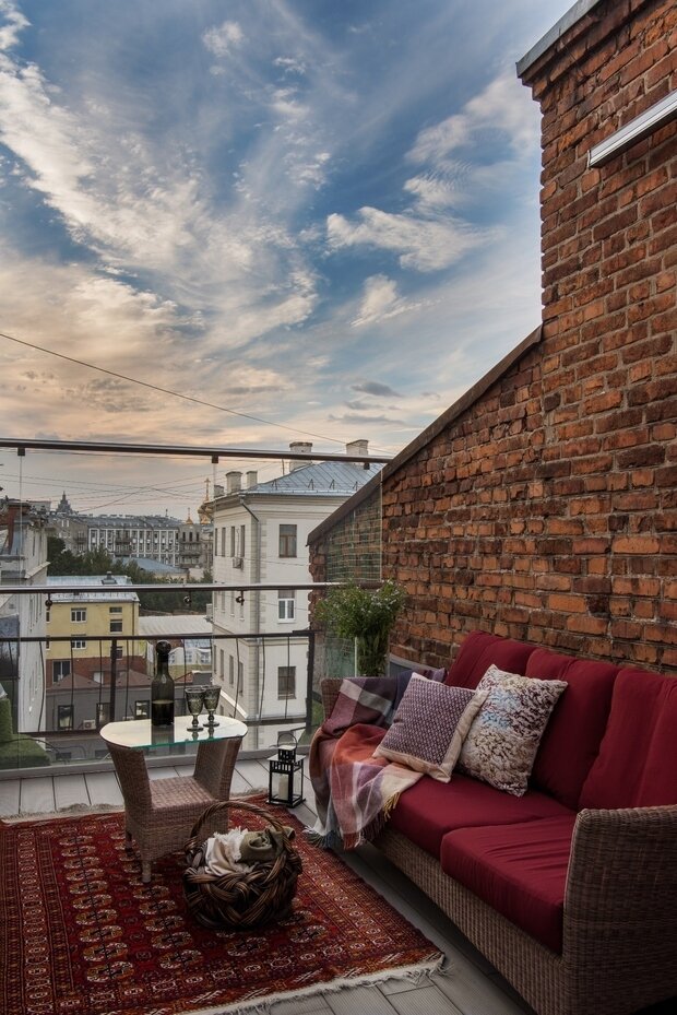 Фотография: Терраса в стиле Современный, Восточный, Эклектика, Винтажный, Квартира, Проект дня, Москва, 4 и больше, Более 90 метров, Наталья Митракова, Эксклюзивные проекты – фото на INMYROOM