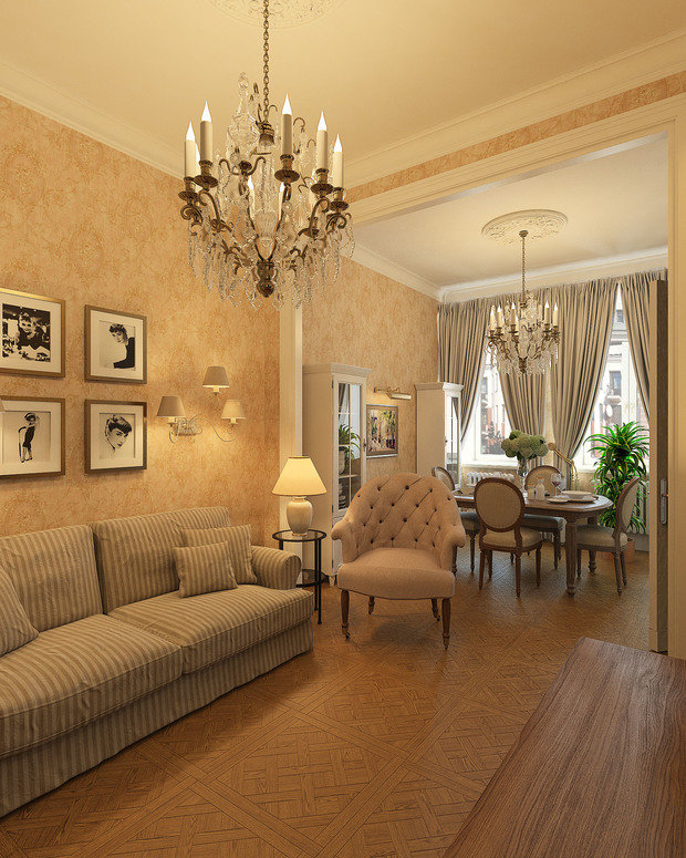 Фото из портфолио "Нескучная классика". Квартира для мамы и дочки. – фотографии дизайна интерьеров на INMYROOM