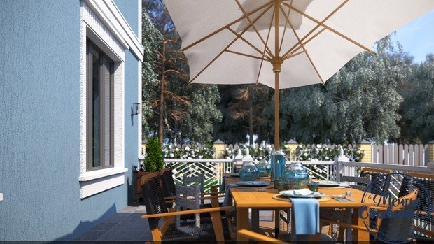 Фото из портфолио Двухэтажный коттедж с террасой – фотографии дизайна интерьеров на INMYROOM