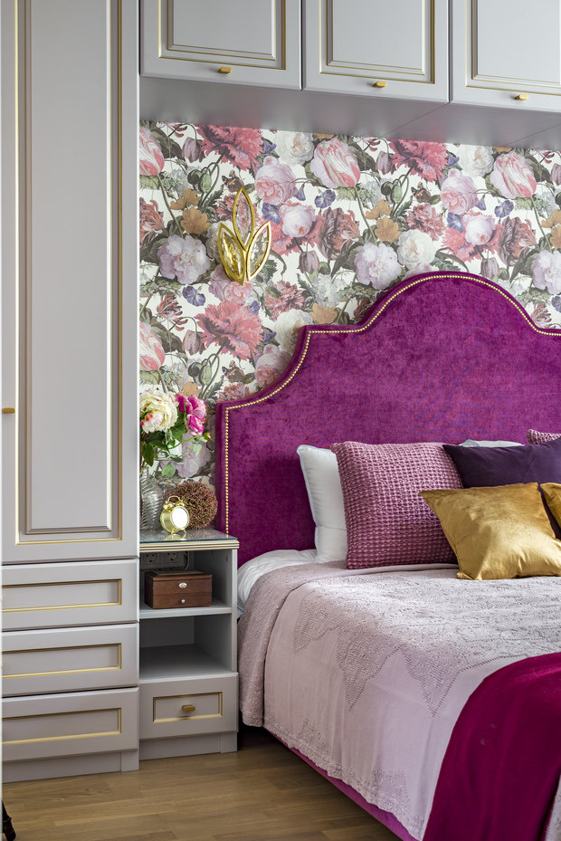 Фотография: Спальня в стиле Современный, Классический, Квартира, Проект недели, Москва, Кирпичный дом, 4 и больше, 60-90 метров, Юлия Левина – фото на INMYROOM