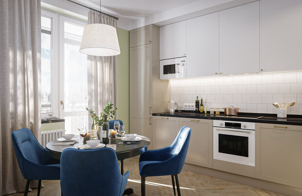 Фотография: Кухня и столовая в стиле Современный, Скандинавский, Квартира, Проект дня, Санкт-Петербург, 2 комнаты, 60-90 метров, Анна Иноземцева – фото на INMYROOM