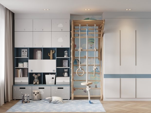Фото из портфолио Детская для двух деток с удобным рабочим местом – фотографии дизайна интерьеров на INMYROOM