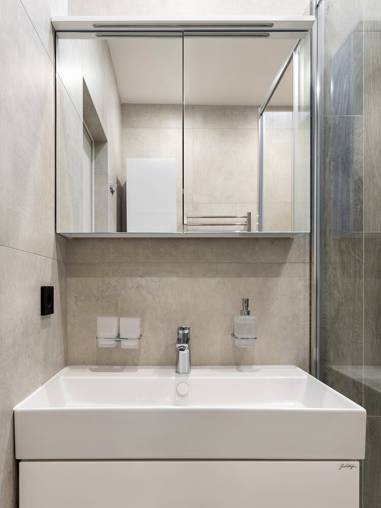 Фотография: Ванная в стиле Современный, Минимализм, Квартира, Проект недели, Санкт-Петербург, 4 и больше, Более 90 метров, Анастасия Курганова – фото на INMYROOM Фотография: Ванная в стиле Современный, Минимализм, Квартира, Проект недели, Санкт-Петербург, 4 и больше, Более 90 метров, Анастасия Курганова – фото на INMYROOM