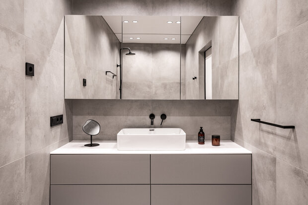 Фотография: Ванная в стиле Современный, Минимализм, Проект дня, Дача, Дом и дача, Московская область, 4 и больше, Более 90 метров, Анна Жижайкина – фото на INMYROOM