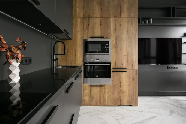 Фотография: Кухня и столовая в стиле Минимализм, Малогабаритная квартира, Квартира, Студия, Проект недели, Москва, до 40 метров, Виталий Мясников – фото на INMYROOM