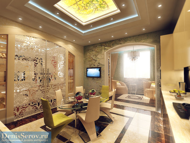 Фото из портфолио Гостиная в загородном доме в Уфе, современная классика – фотографии дизайна интерьеров на INMYROOM