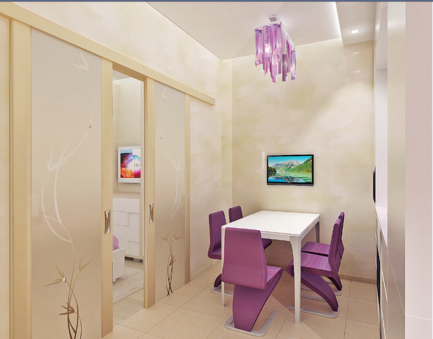 Фото из портфолио Проект одно-комнатной квартиры.  – фотографии дизайна интерьеров на INMYROOM