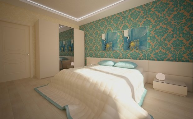 Фото из портфолио Бирюзовая спальня – фотографии дизайна интерьеров на INMYROOM