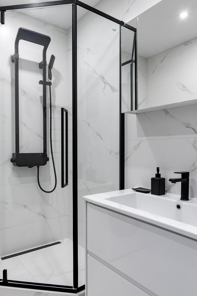 Фотография: Ванная в стиле Современный, Квартира, Советы, Проект недели, Москва, 1 комната, 40-60 метров, Юлия Панова – фото на INMYROOM Фотография: Ванная в стиле Современный, Квартира, Советы, Проект недели, Москва, 1 комната, 40-60 метров, Юлия Панова – фото на INMYROOM