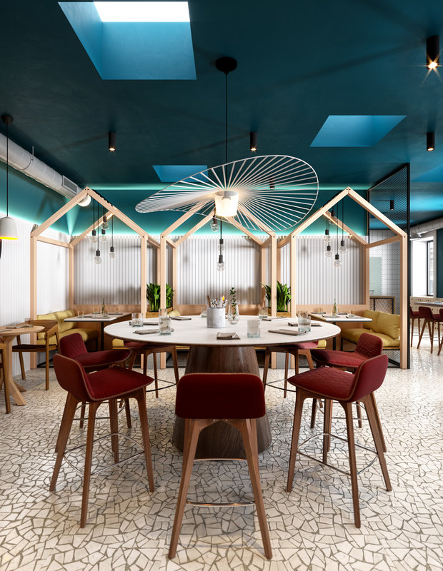 Фото из портфолио Кафе-бар "HAT" – фотографии дизайна интерьеров на INMYROOM