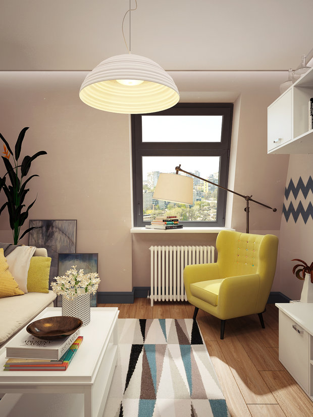 Фото из портфолио Солнечная гостиная в скандинавском стиле – фотографии дизайна интерьеров на INMYROOM