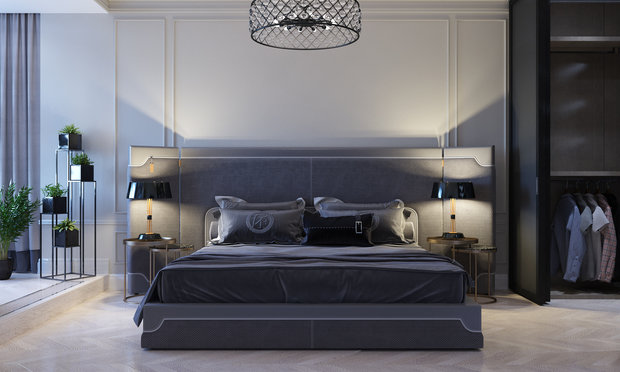 Фото из портфолио Квартира в стиле современная классика - ул 1905 г. Спальня Хозяйская – фотографии дизайна интерьеров на INMYROOM