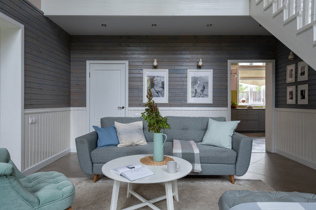 Фотография: Гостиная в стиле Прованс и Кантри, Скандинавский, Дом, Проект дня, Дача, Дом и дача, Екатеринбург, 4 и больше, Более 90 метров, On_Design_Lab – фото на INMYROOM