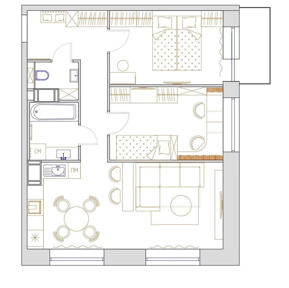 Фотография: Планировки в стиле , Современный, Квартира, Проект недели, Санкт-Петербург, 3 комнаты, 60-90 метров, Planirovka Home, Яна Кочетова – фото на INMYROOM Фотография: Планировки в стиле , Современный, Квартира, Проект недели, Санкт-Петербург, 3 комнаты, 60-90 метров, Planirovka Home, Яна Кочетова – фото на INMYROOM