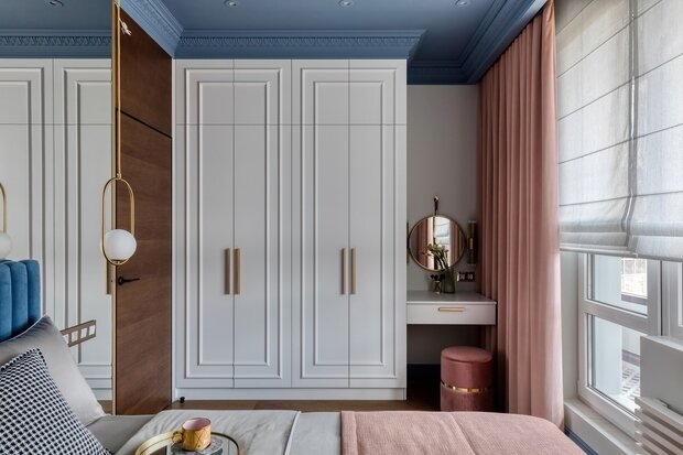 Фотография: Спальня в стиле Классический, Современный, Эклектика, Квартира, Проект недели, Санкт-Петербург, 3 комнаты, 60-90 метров, Олеся Парамонова – фото на INMYROOM