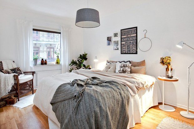 Фотография: Спальня в стиле Скандинавский, Декор интерьера, Квартира, Аксессуары, Декор, Белый – фото на INMYROOM