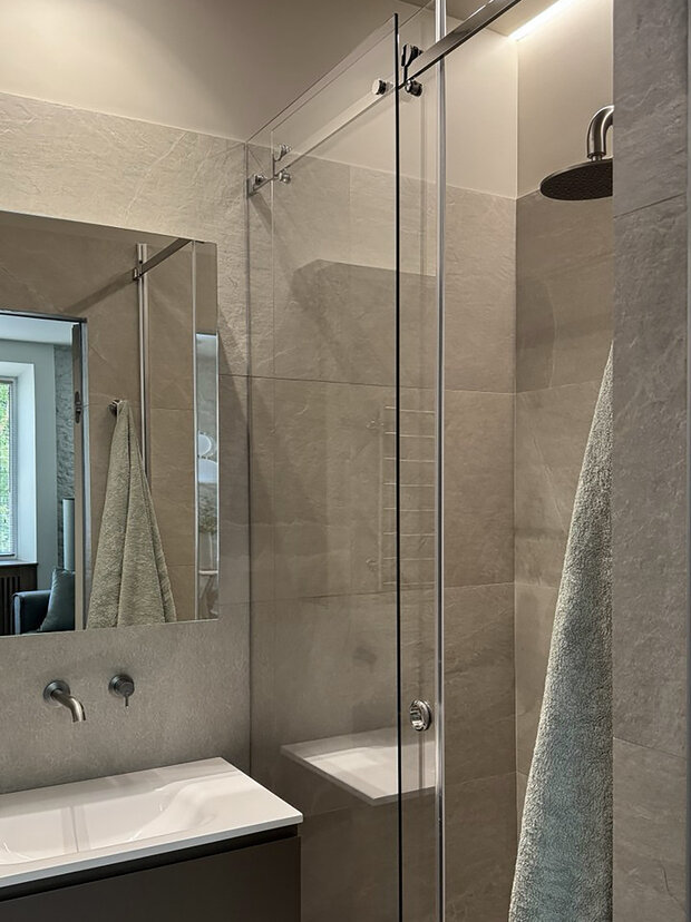 Фотография: Ванная в стиле Современный, Квартира, Проект дня, Минск, Мария Зайцева, Сталинка, Кирпичный дом, 2 комнаты, 40-60 метров, современный с элементами минимализма и эко-стиля – фото на INMYROOM