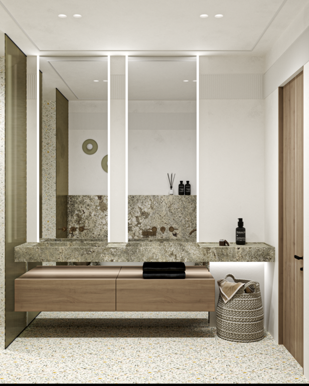 Фотография: Ванная в стиле Современный, Квартира, Проект недели, Москва, Марина Суворова, Екатерина Русскова, 2 комнаты, 60-90 метров, Attico Interior – фото на INMYROOM