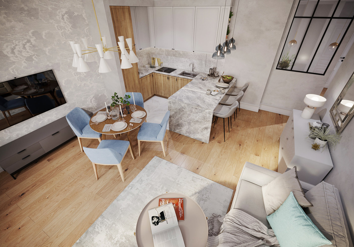 Фотография: Гостиная в стиле Современный, Квартира, Проект недели, Санкт-Петербург, 3 комнаты, 60-90 метров, Юлия Бабинцева, YUHOME design – фото на INMYROOM Фотография: Гостиная в стиле Современный, Квартира, Проект недели, Санкт-Петербург, 3 комнаты, 60-90 метров, Юлия Бабинцева, YUHOME design – фото на INMYROOM