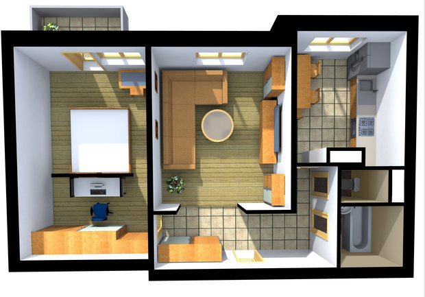 Фотография: Планировки в стиле , Квартира, Дома и квартиры, Перепланировка, П-3 – фото на INMYROOM