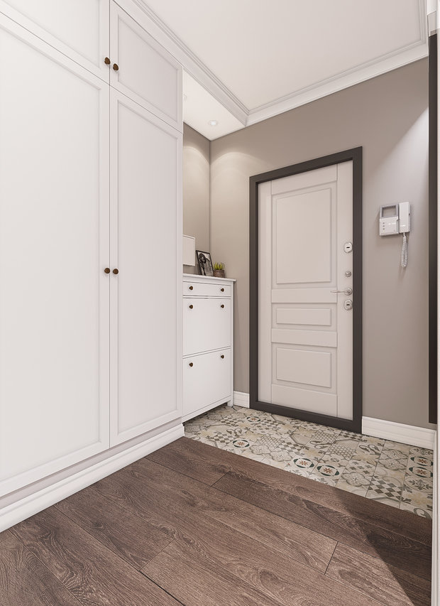 Визуализация интерьера прихожей в классическом стиле