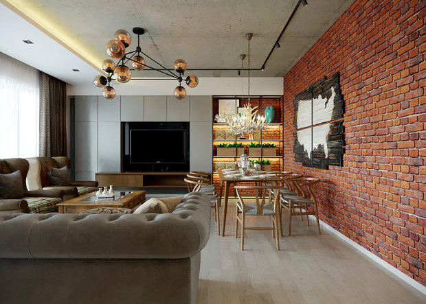 Фото из портфолио ЛОФТ в ЖК ИДЕАЛ ХАУС – фотографии дизайна интерьеров на INMYROOM