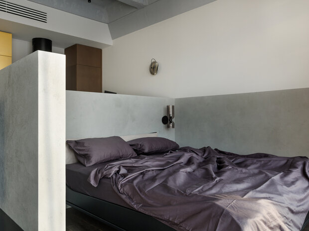 Фотография: Спальня в стиле Лофт, Современный, Минимализм, Квартира, Студия, Проект дня, Москва, Евгения Потапова, Антон Белов, 40-60 метров, ЖК «Loftec» – фото на INMYROOM