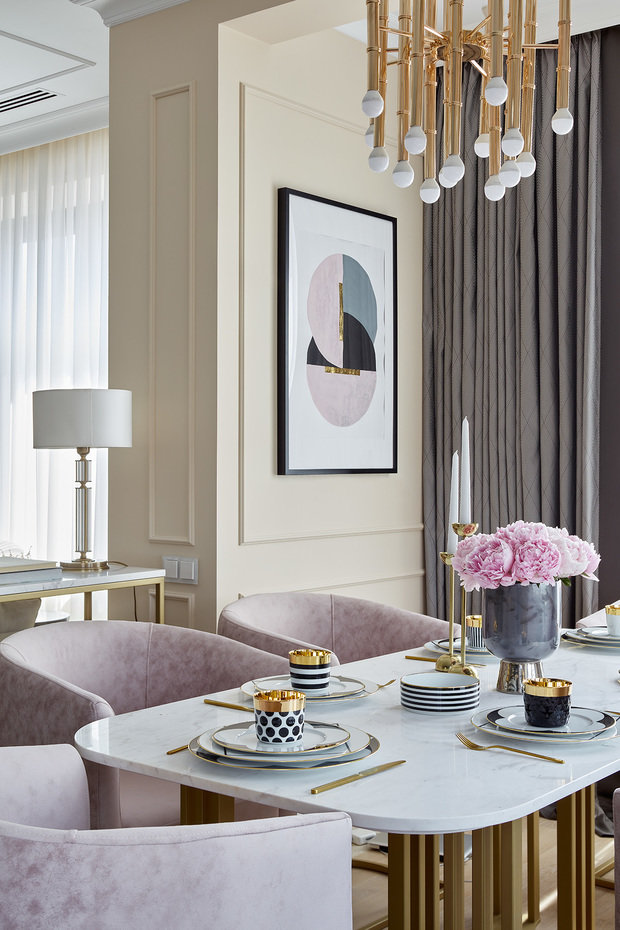 Фотография: Кухня и столовая в стиле Классический, Современный, Квартира, Проект недели, Москва, «Уютная квартира», Наталья Преображенская, 3 комнаты, Более 90 метров – фото на INMYROOM