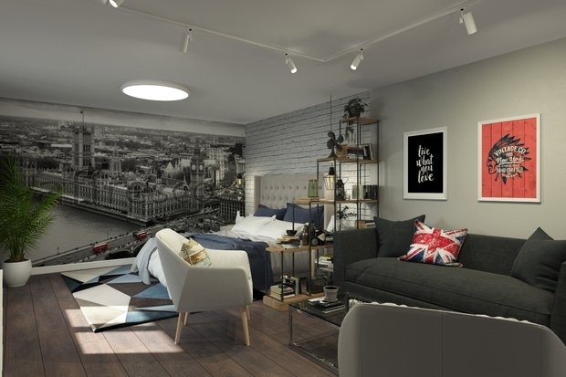 Фото из портфолио Студия в новостройке. 24м² – фотографии дизайна интерьеров на INMYROOM