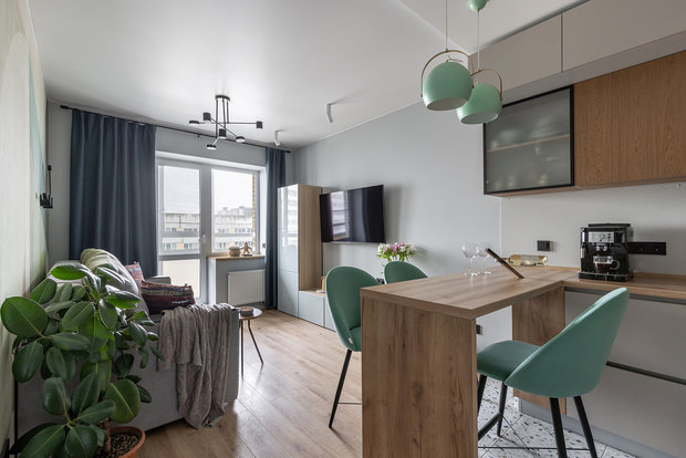 Фотография: Кухня и столовая в стиле Современный, Квартира, Проект недели, Санкт-Петербург, 3 комнаты, 60-90 метров, SnetDesign, Екатерина Безъязычная – фото на INMYROOM