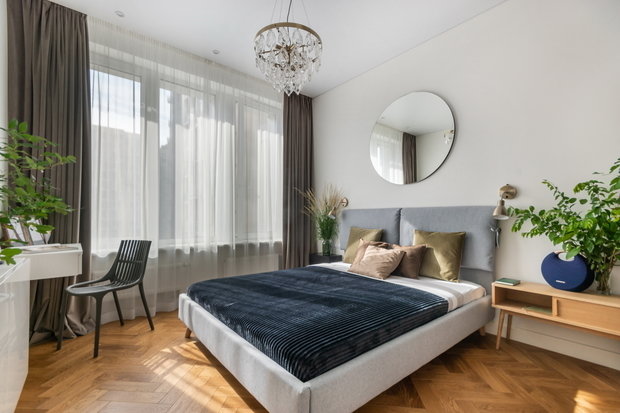 Фотография: Спальня в стиле Современный, Минимализм, Квартира, Проект недели, Москва, 2 комнаты, 40-60 метров, Александра Частова – фото на INMYROOM