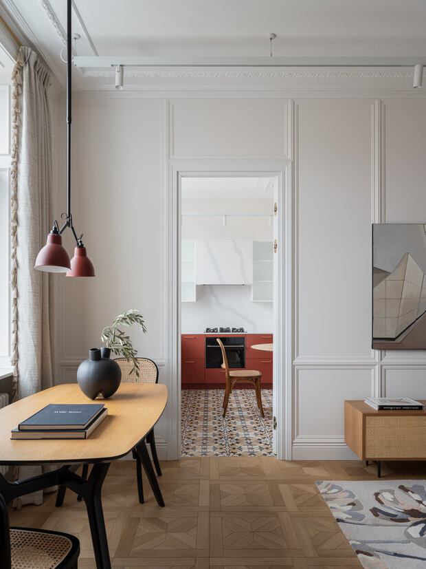 Фотография: Кухня и столовая в стиле Современный, Винтажный, Квартира, Проект недели, Москва, Сталинка, 2 комнаты, 40-60 метров, Марина Трошина – фото на INMYROOM