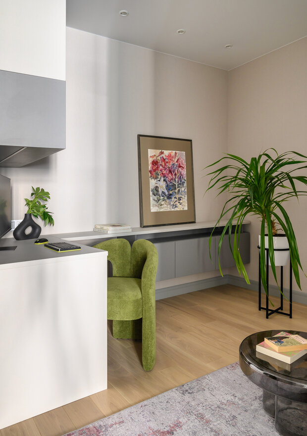 Фотография: Кабинет в стиле Современный, Квартира, Проект дня, Нижний Новгород, 1 комната, 40-60 метров, Любовь Мамошкина – фото на INMYROOM