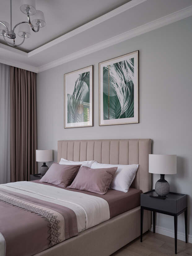 Фотография: Спальня в стиле Классический, Современный, Дом, Проект дня, Москва, Дом и дача, Блочный дом, 4 и больше, Более 90 метров, классический с современными элементами, Екатерина Бачурина – фото на INMYROOM