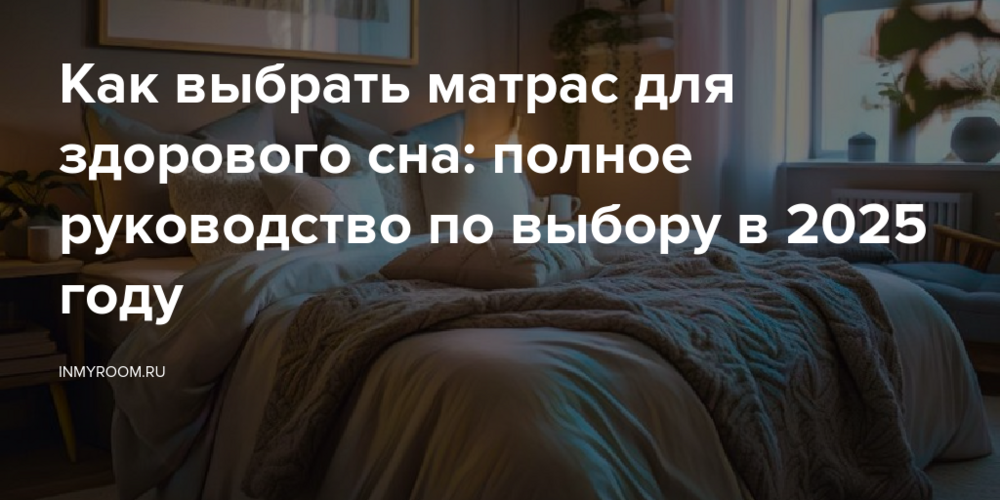 Как выбрать матрас для здорового сна: полное руководство по выбору в 2025 году